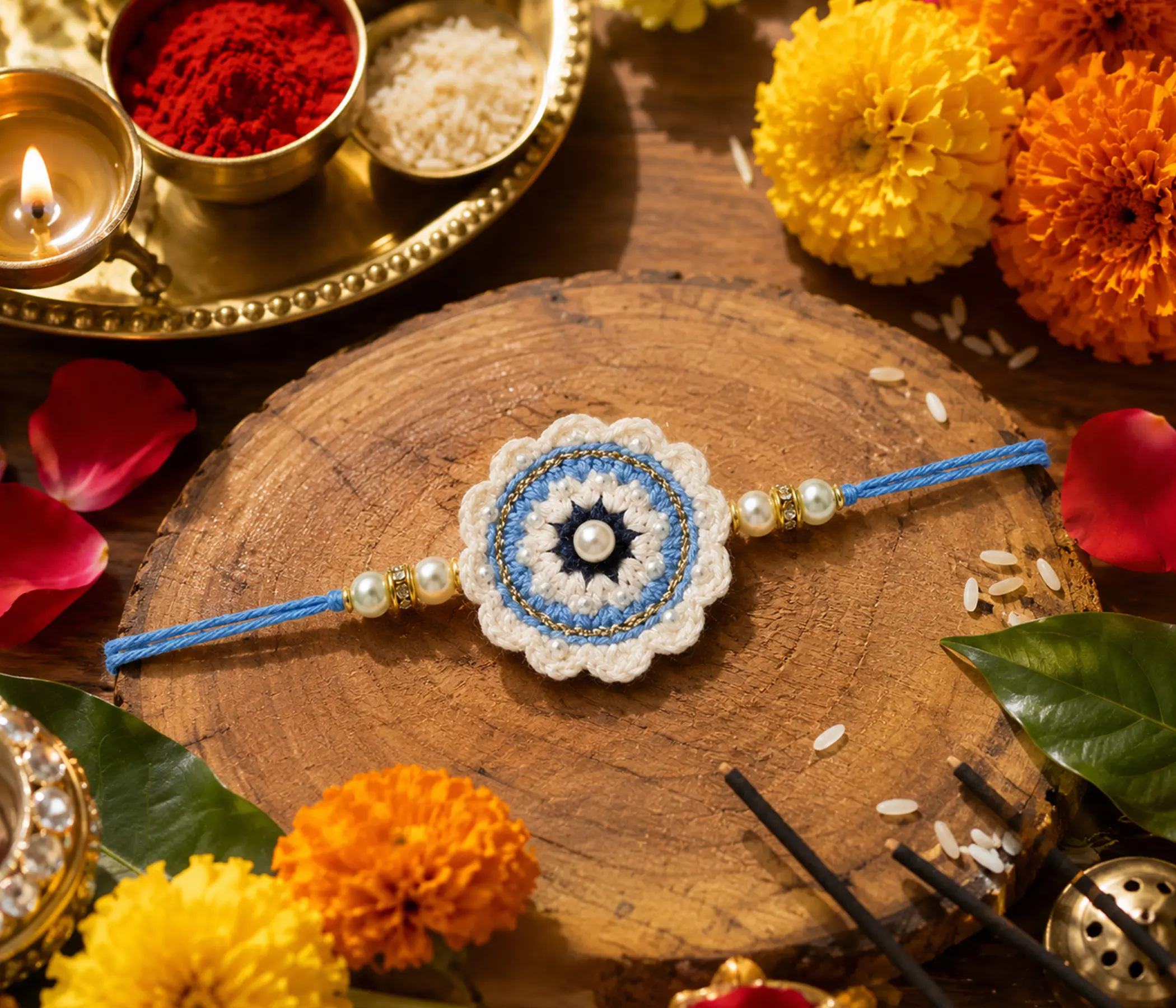 Luxury Homemade Evil eye Rakhdi for Raksha Bandhan